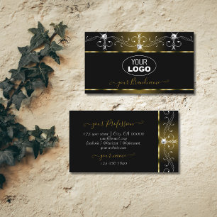 Luxury Black Gold Sparkle Jewelen met Logo Visitekaartje