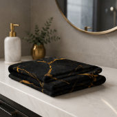 Luxury Black Marble Gold Monogram Business Brand