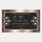 Luxury Black Rosegold Shimmery Product Labels Logo (Voorkant)