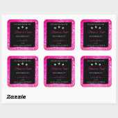 Luxury Black Roze Glitter Product Packaging Labels (Vel)