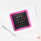 Luxury Black Roze Glitter Product Packaging Labels (Envelop)