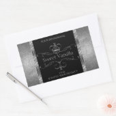 Luxury Black Silver productlabels toevoegen Logo Rechthoekige Sticker (Envelop)