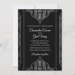 Luxury Black Wedding Uitnodiging