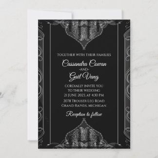 Luxury Black Wedding Uitnodiging