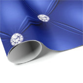 Luxury Blue Diamond Tufted Pattern Cadeaupapier (Rol Hoek)