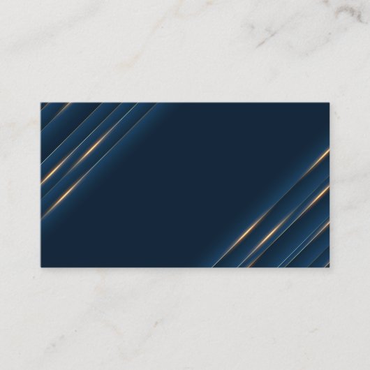 Luxury Blue en Gold Blank Visitekaartje (Voorkant)