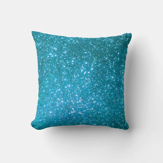 Luxury Blue Glitter Kussen (Voorkant)