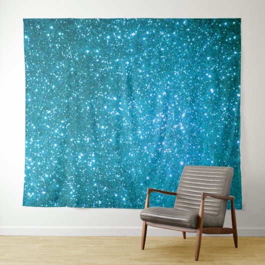 Luxury Blue Glitter Wandkleed (In Situ (horizontaal))