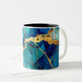 Luxury Blue & Gold Marble Abstract Art Mug (Devant droit)