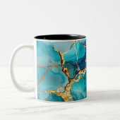 Luxury Blue & Gold Marble Abstract Art Mug (Gauche)