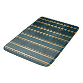 Luxury Blue Green Gold Stripe Gift Wrap Pattern Badmat (Gekanteld)