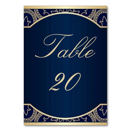 Luxury Blue, huwelijksreceptie, marine, goud, Kaart (Voorkant)