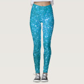 Luxury Blue Popular Gift Gold Glitter Leggings (Voorkant)