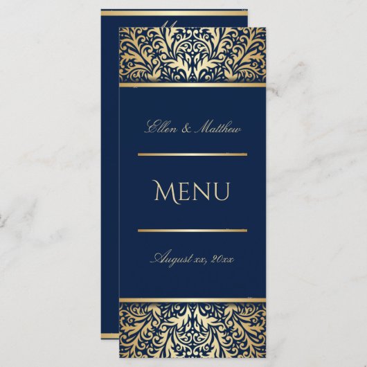 Luxury Blue, weddenschappen-ontdekking Menu (Voorkant / Achterkant)