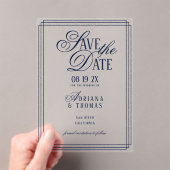 Luxury Blue Wedding Save The Date Acryl Uitnodigingen (Insitu (Draagbaar))