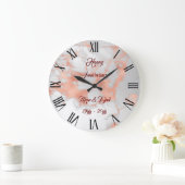 Luxury Blush Glitter White Pink Marble past zich a Grote Klok (Huis)