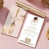 Luxury Blush Pink Gold Beauty Makeup Lash Studio Visitekaartje