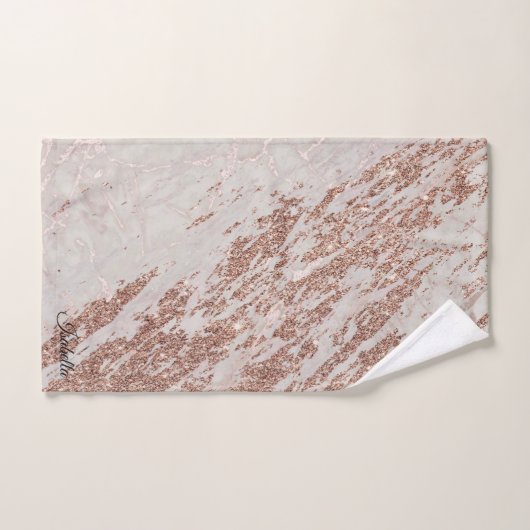 Luxury Blush roze roze glitter Marble past aan Bad Handdoek (Handdoek)