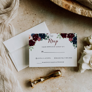 Luxury Boho Colorful Floral RSVP