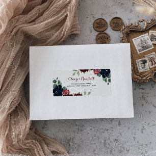 Luxury Boho Colorful Floral RSVP-adreslabel Etiket