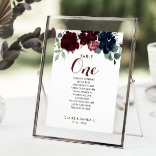 Luxury Boho Floral Tabel Nummer 1 Kaart
