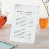 Luxury Boutique Business Service Menu Reclamebord Met Voetstuk (Insitu)