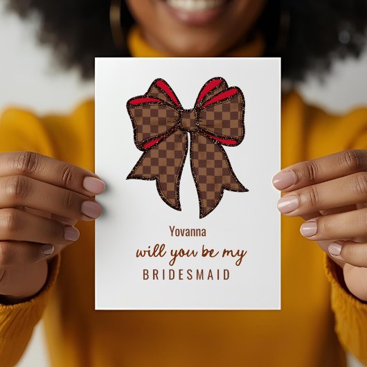 Luxury Bow Bridesmaid Proposal Kaart