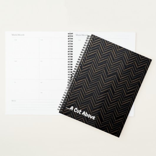 Luxury Brand Herringbone | Subtle Foil Pinstripe Planner (Display)