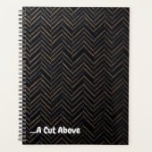 Luxury Brand Herringbone | Subtle Foil Pinstripe Planner (Voorkant)