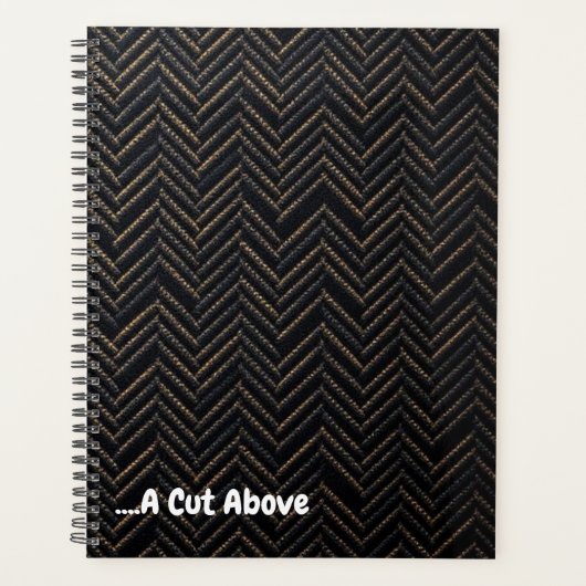 Luxury Brand Herringbone | Subtle Foil Pinstripe Planner (Voorkant)