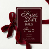 Luxury Burgundy Calligraphy Wedding Save The Date