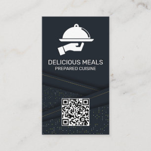 Luxury Catering Service Abstract Paneel QR Cod Visitekaartje