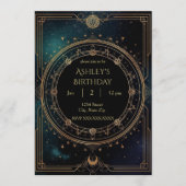 Luxury Celestial Birthday Invitation – Midnight (Devant)