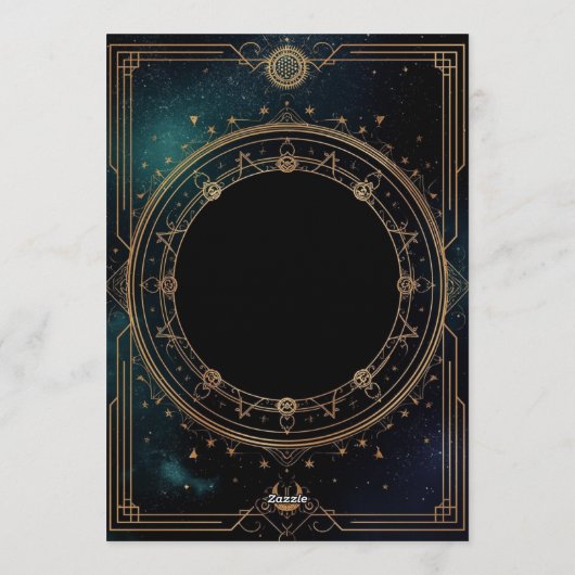 Luxury Celestial Birthday Invitation – Midnight Kaart (Achterkant)