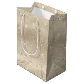 Luxury Champagne Background Beige Glitter Medium Cadeauzakje (Achterkant Gekanteld)