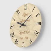 Luxury Champagne Gold Glitter Marble Customize Grote Klok (Hoek)