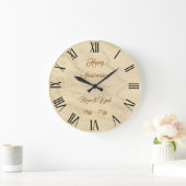 Luxury Champagne Gold Glitter Marble Customize Grote Klok (Huis)