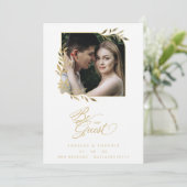 Luxury Chic Golden Branches Frame Photo Wedding (Staand voorkant)