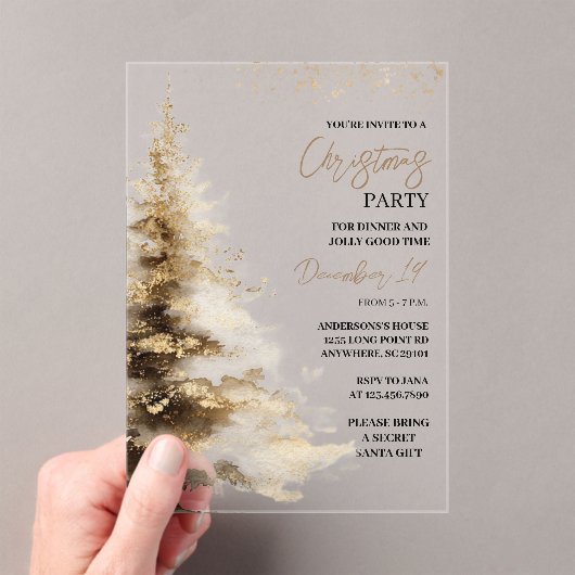 Luxury Christmas Party Acryl Uitnodigingen (Insitu (Draagbaar))
