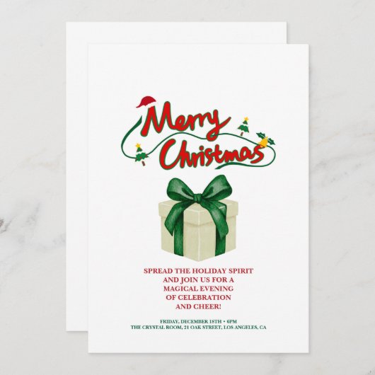 Luxury Christmas Party Invitation (Devant / Derrière)