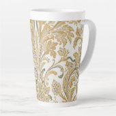 Luxury, Classic,Elegant,Gold Beige Pattern Latte Mok (Rechterhoek)
