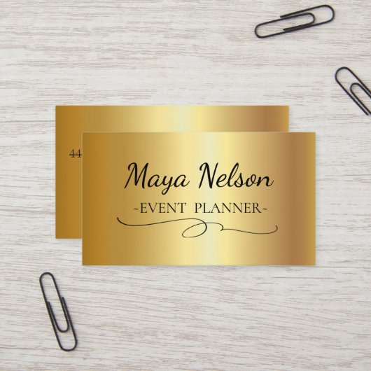 Luxury Cool Gold Sparkly Visitekaartje (Voorkant / Achterkant in situ)