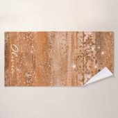 Luxury Copper Glitter Brush Strokes Badhanddoek (Badhanddoek)