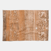 Luxury Copper Glitter Brush Strokes Theedoek (Horizontaal)