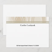 Luxury correspondence Custom Cream Silk & Pearls Notitiekaartje (Voorkant / Achterkant)