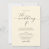 Luxury Cream Wedding Elegant Calligraphy Script Kaart (Voorkant)