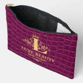 Luxury Crocodile Leather Monogram Gold Initial Etui (Open)