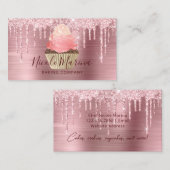 Luxury Cute Pink Cupcake Bakery Sweets Chef Visitekaartje (Voorkant / Achterkant)