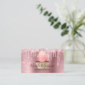 Luxury Cute Pink Cupcake Bakery Sweets Chef Visitekaartje (Staand voorkant)