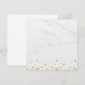 Luxury Daisy Gold Frame Marble Blank Card (Voorkant / Achterkant)